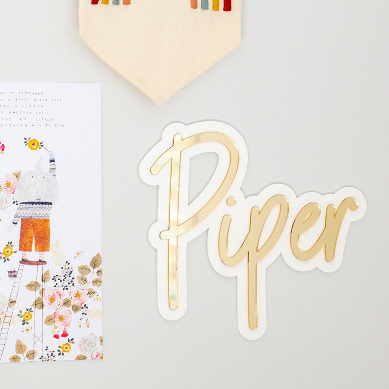 Backed Name Sign – Various Colours